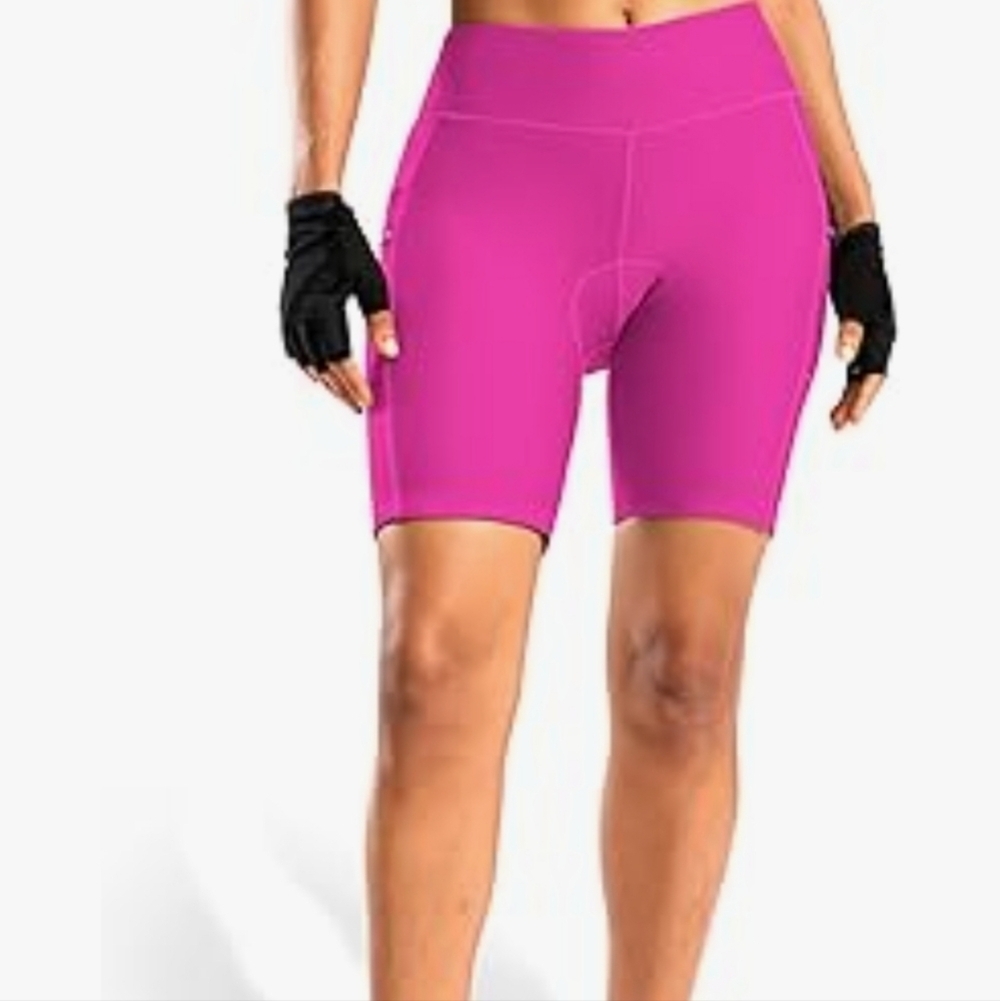 Bikewa Womens Sz M 4D Padded Bike Shorts Riding Spin Cycling Shorts